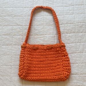 Orange Crochet Shoulder Bag